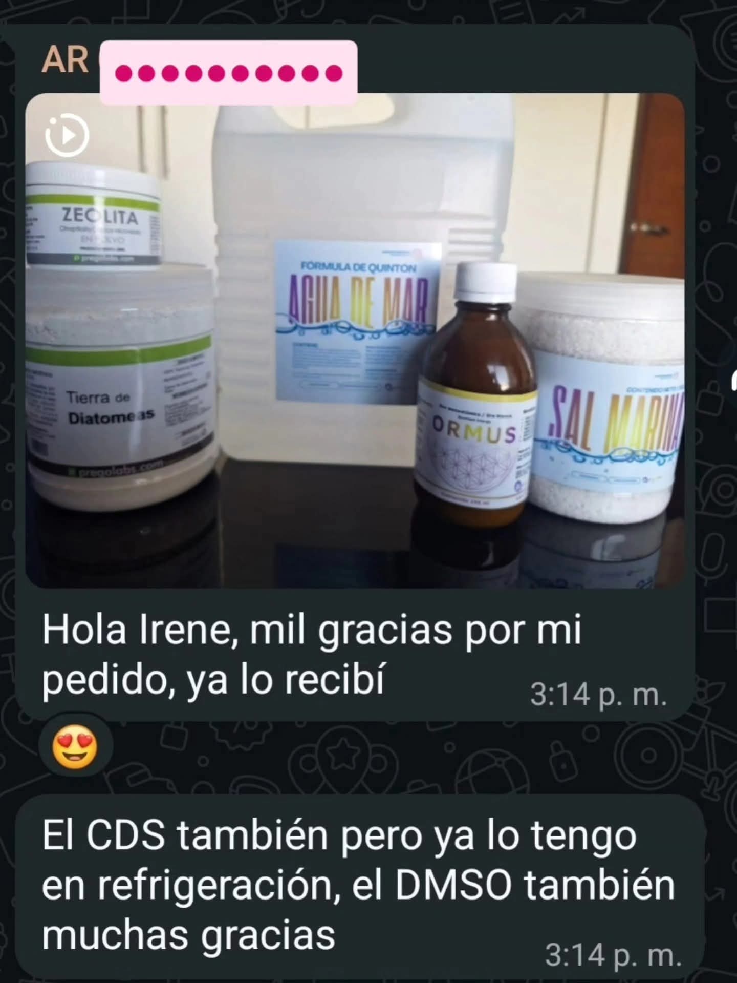 Confirmación Agua de Mar