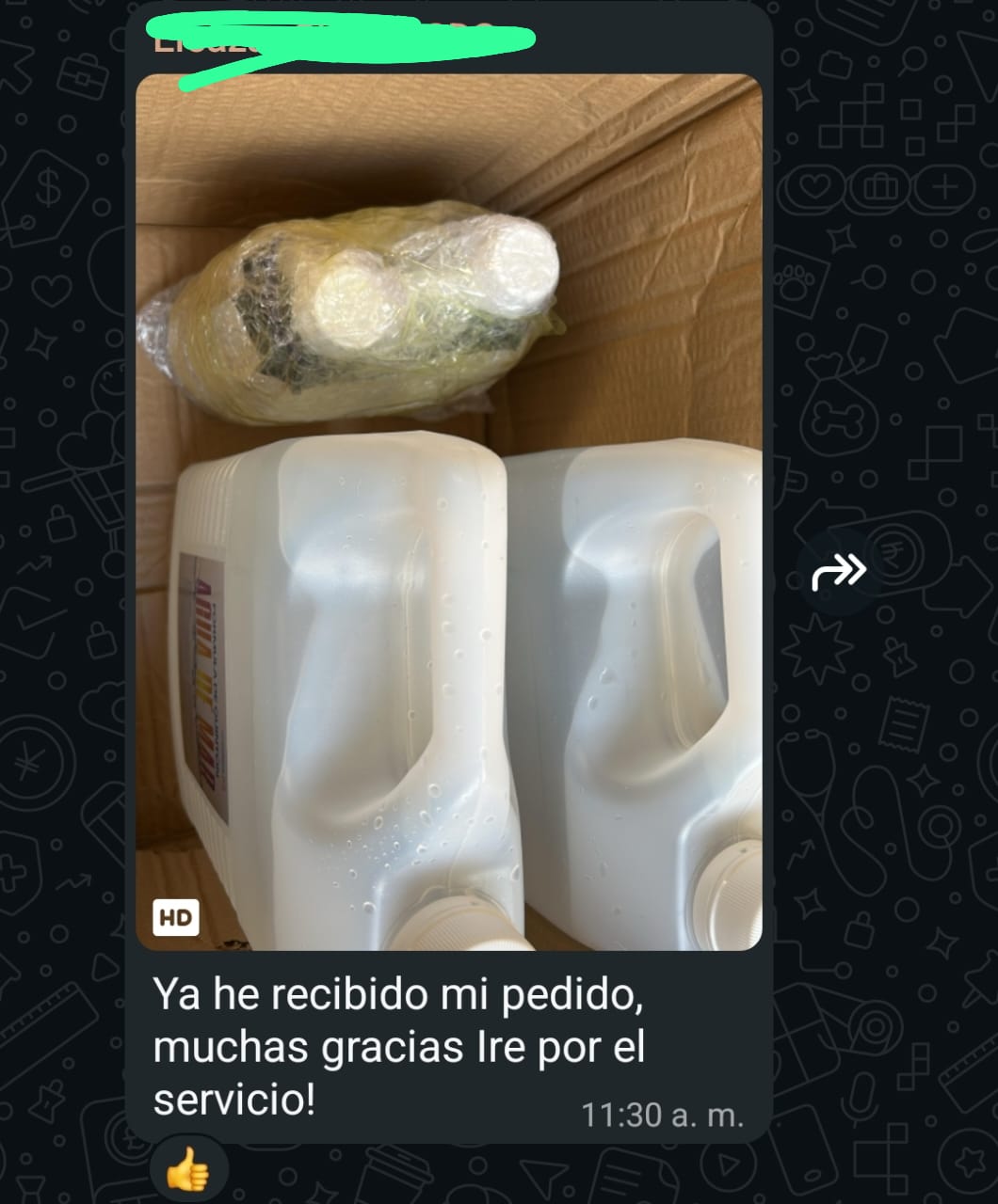 Pedido recibido Quantumzenter